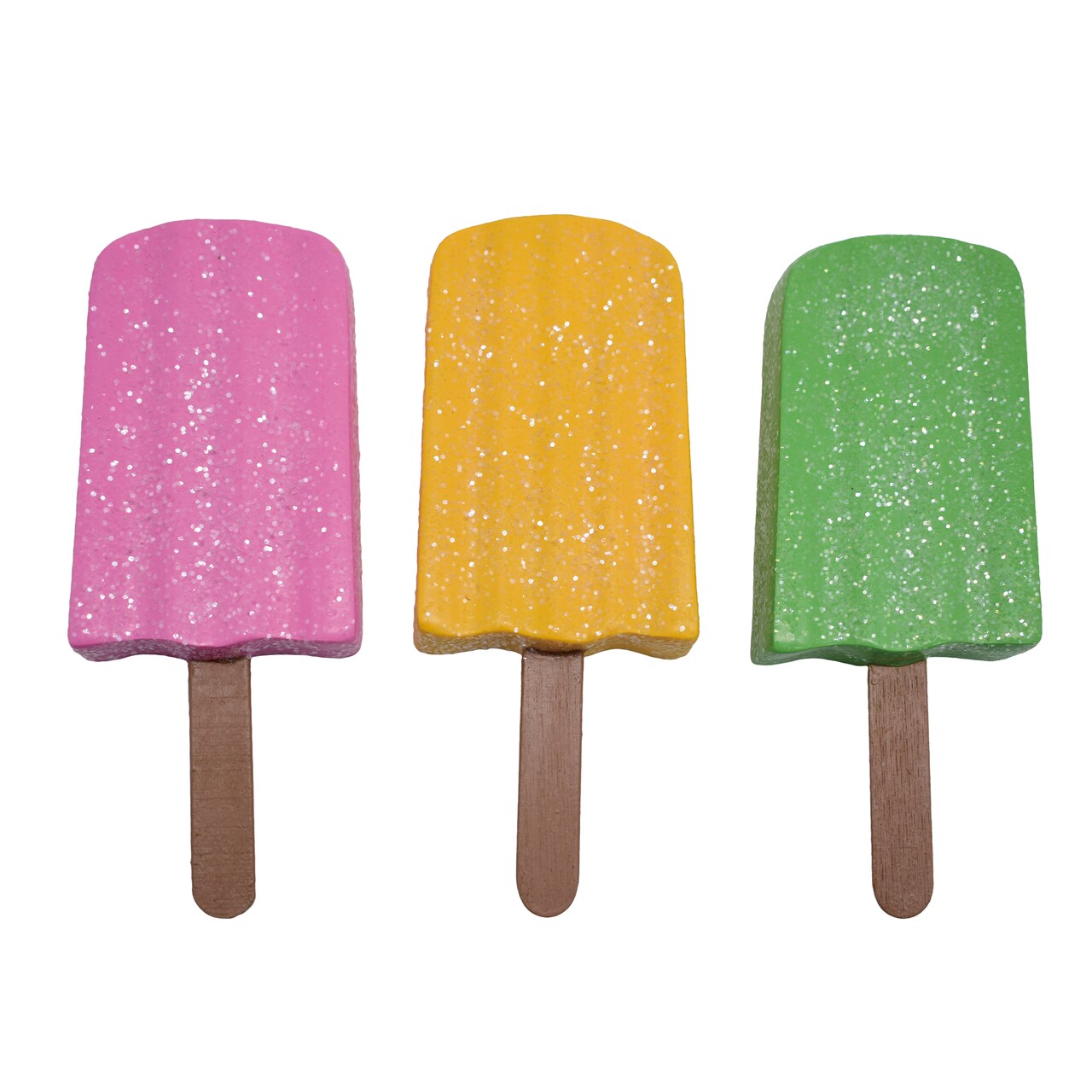 Transpac Resin Glitter Popsicle Figurines Set of 3 - Spring Decor